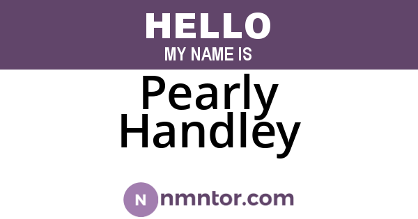 Pearly Handley