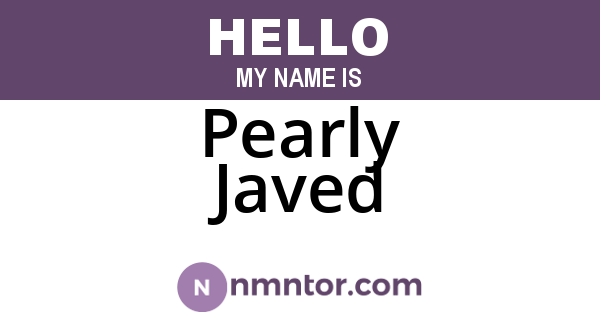 Pearly Javed