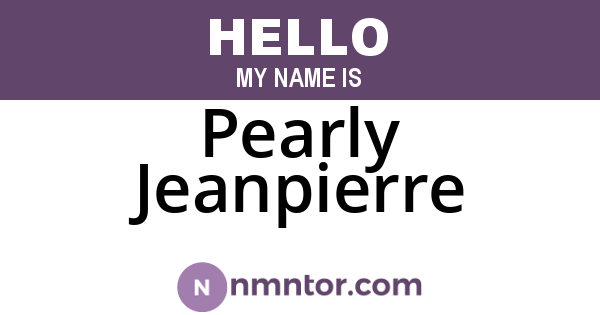 Pearly Jeanpierre
