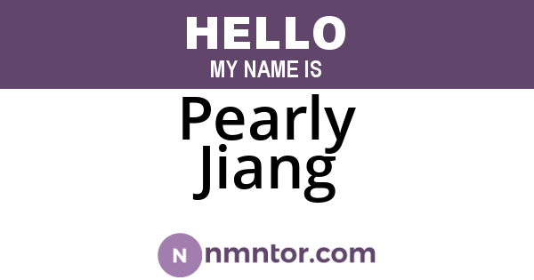 Pearly Jiang