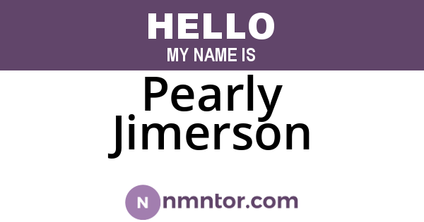 Pearly Jimerson