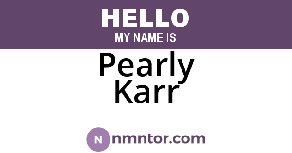 Pearly Karr