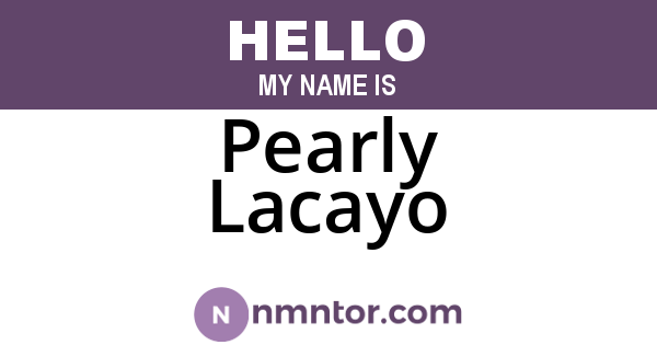 Pearly Lacayo