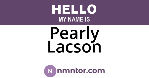 Pearly Lacson