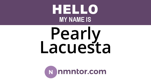 Pearly Lacuesta