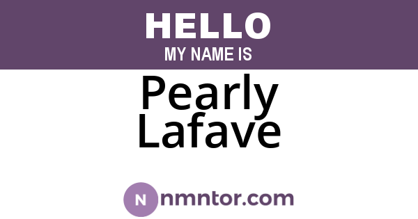 Pearly Lafave