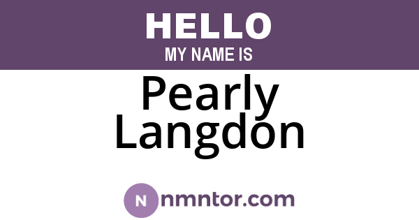 Pearly Langdon