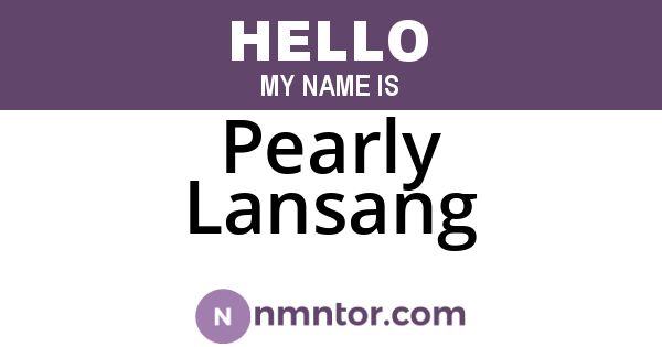 Pearly Lansang
