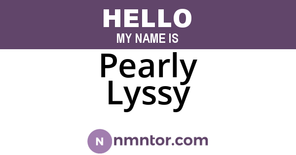 Pearly Lyssy