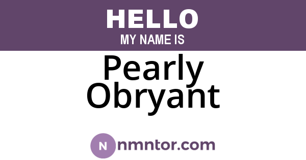 Pearly Obryant