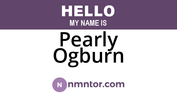Pearly Ogburn