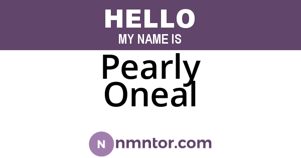 Pearly Oneal