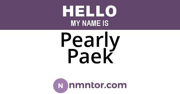 Pearly Paek