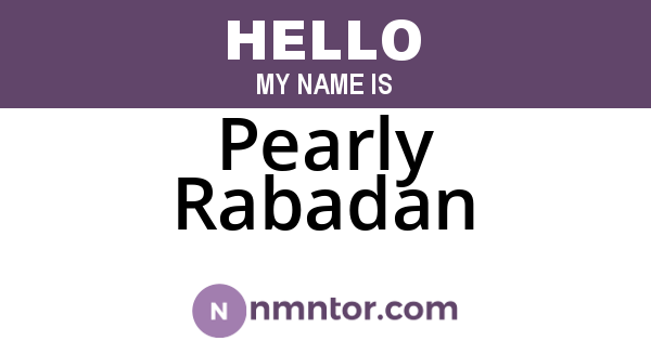 Pearly Rabadan