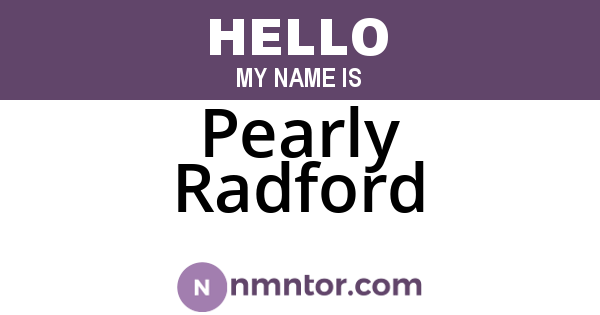 Pearly Radford