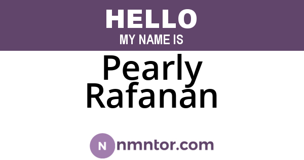 Pearly Rafanan