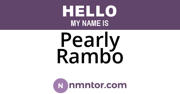Pearly Rambo