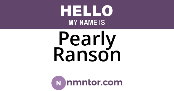 Pearly Ranson