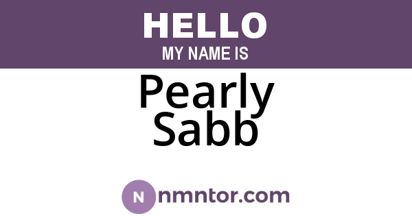 Pearly Sabb