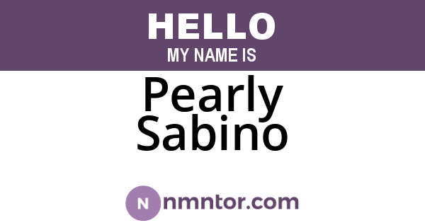 Pearly Sabino