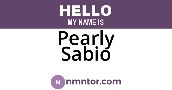 Pearly Sabio