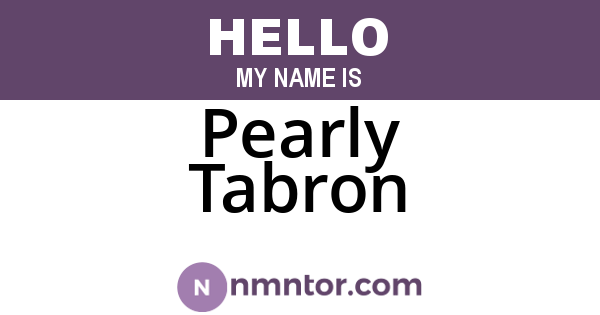 Pearly Tabron