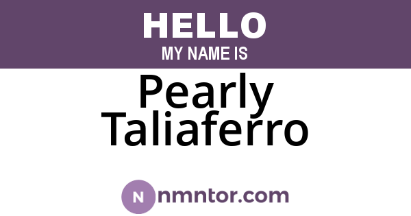 Pearly Taliaferro