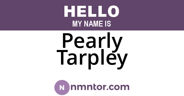 Pearly Tarpley
