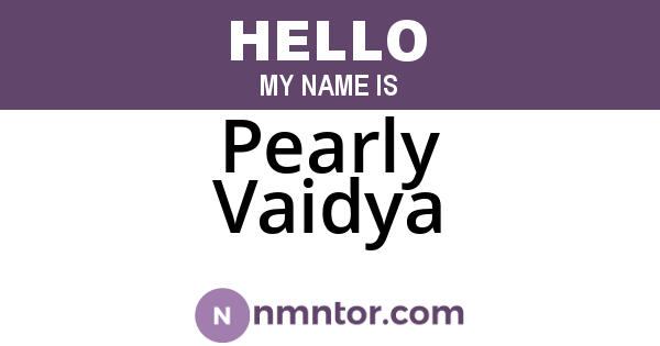 Pearly Vaidya