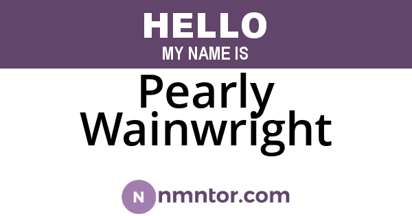 Pearly Wainwright