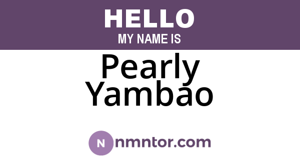 Pearly Yambao