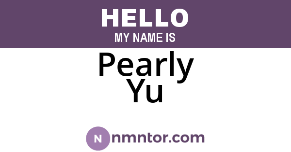 Pearly Yu