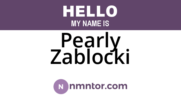 Pearly Zablocki