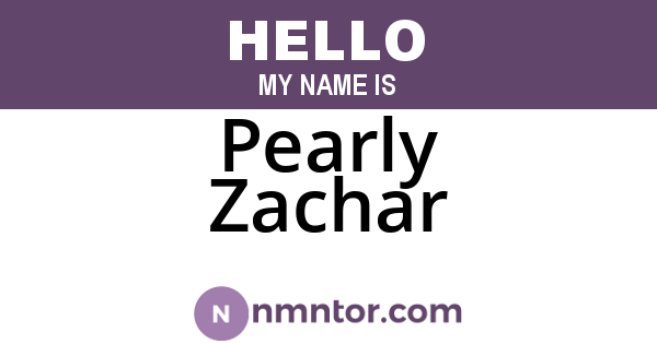 Pearly Zachar
