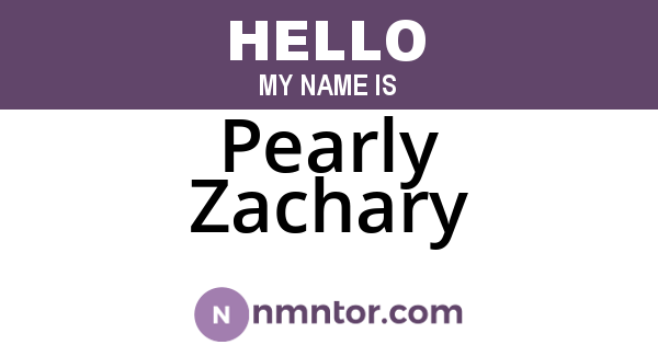 Pearly Zachary