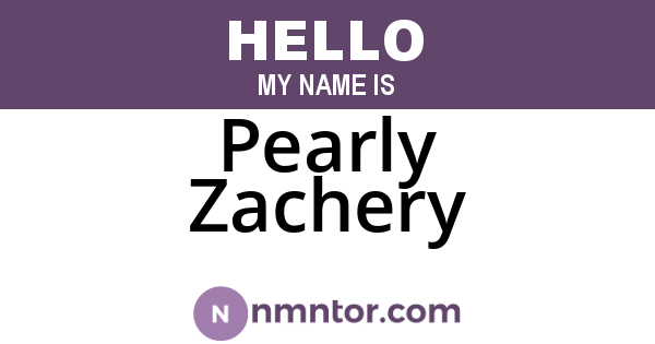 Pearly Zachery