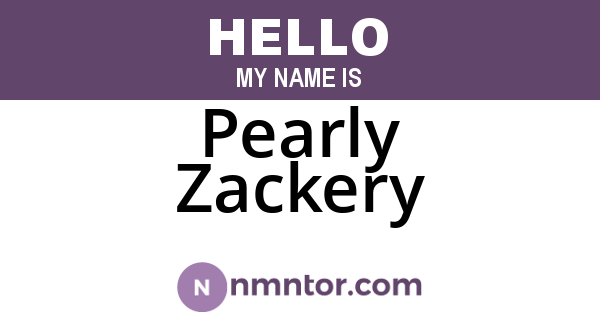 Pearly Zackery
