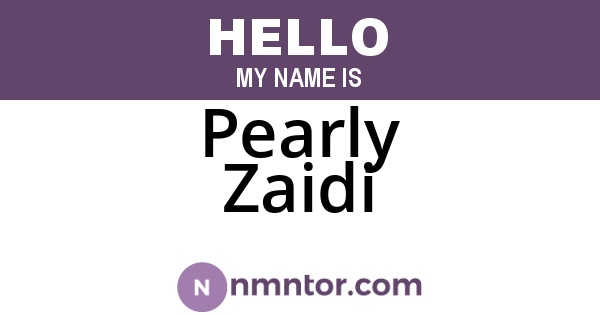 Pearly Zaidi