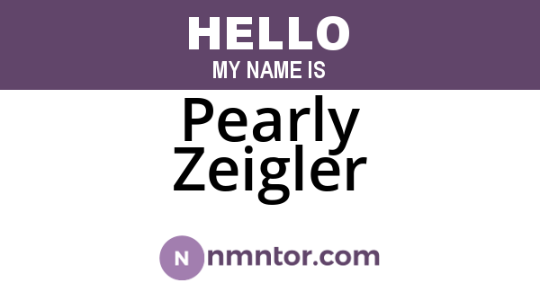 Pearly Zeigler
