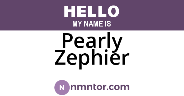 Pearly Zephier