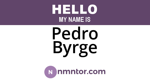Pedro Byrge