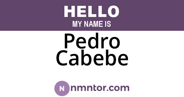 Pedro Cabebe