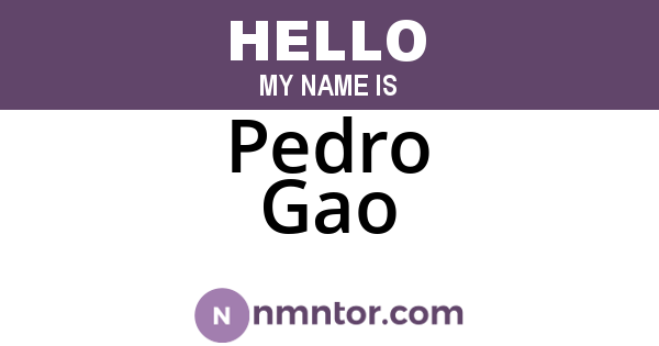 Pedro Gao