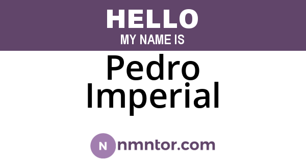 Pedro Imperial