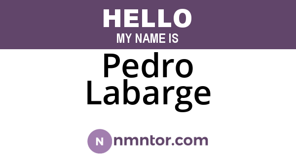 Pedro Labarge