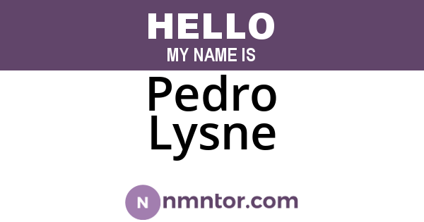 Pedro Lysne