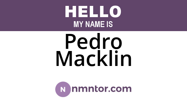 Pedro Macklin