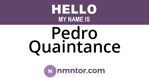 Pedro Quaintance