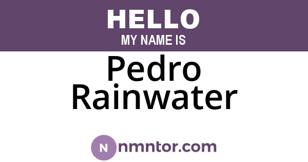 Pedro Rainwater