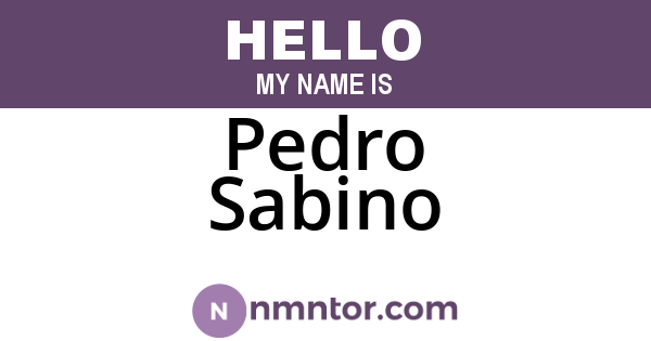 Pedro Sabino